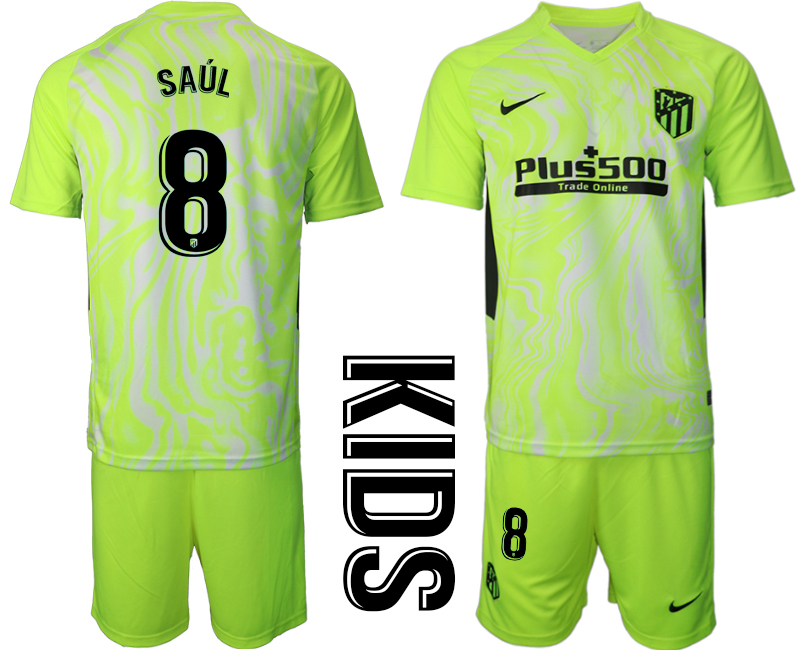 Youth 2020-21 Atlético Madrid away 8# SAUL soccer jerseys.
