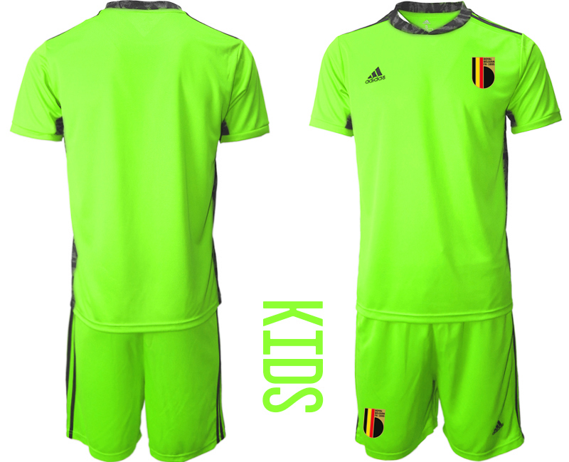 Youth 2020-21 Belgium fluorescent green goalkeeper soccer jerseys