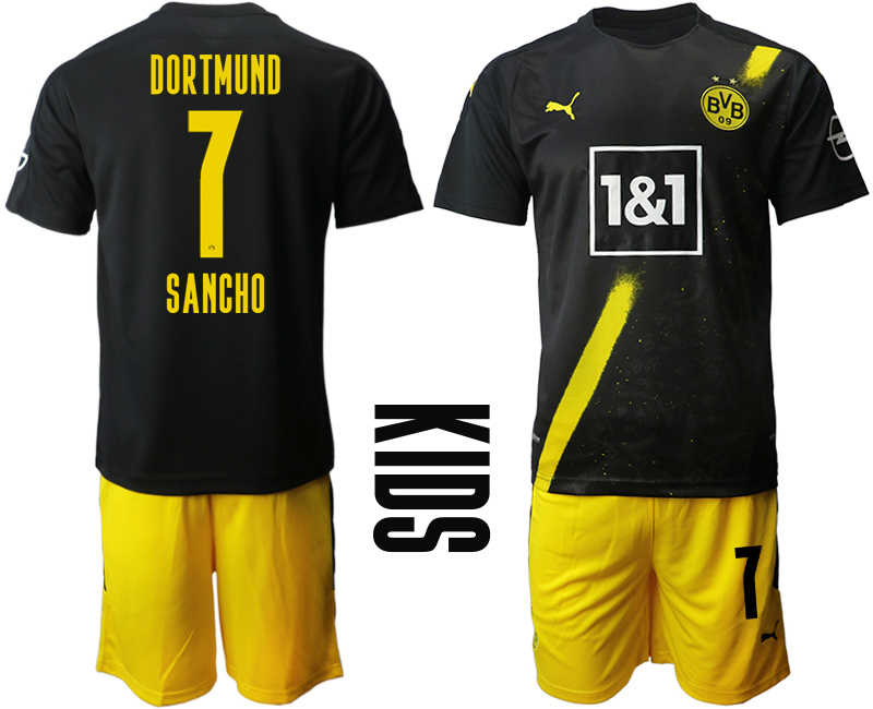 Youth 2020-21 Borussia Dortmund away 7# SANCHO soccer jerseys