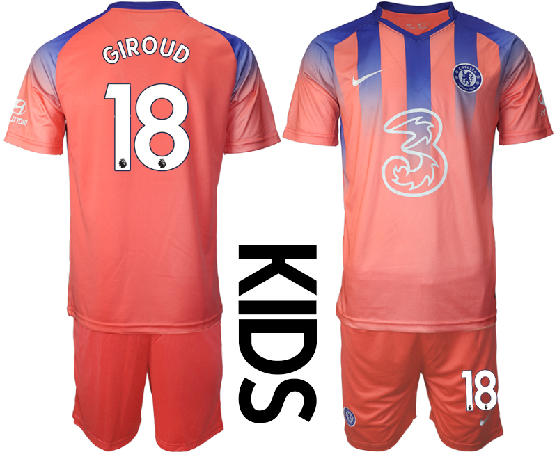 Youth 2020-21 Chelsea FC away 18# GIROUD soccer jerseys