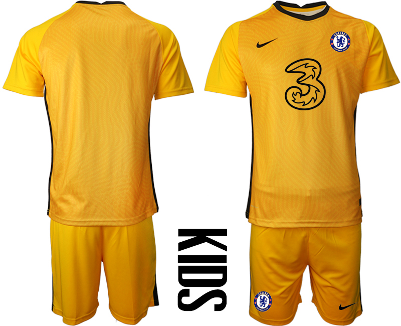 Youth 2020-21 Chelsea yellow goalkeeper soccer jerseys
