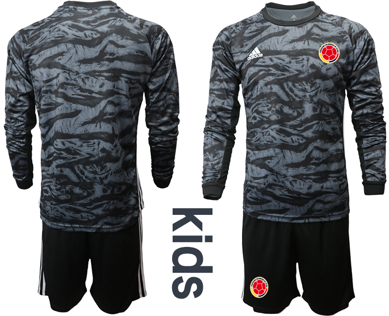 Youth 2020-21 Colombia black goalkeeper long sleeve soccer jerseys