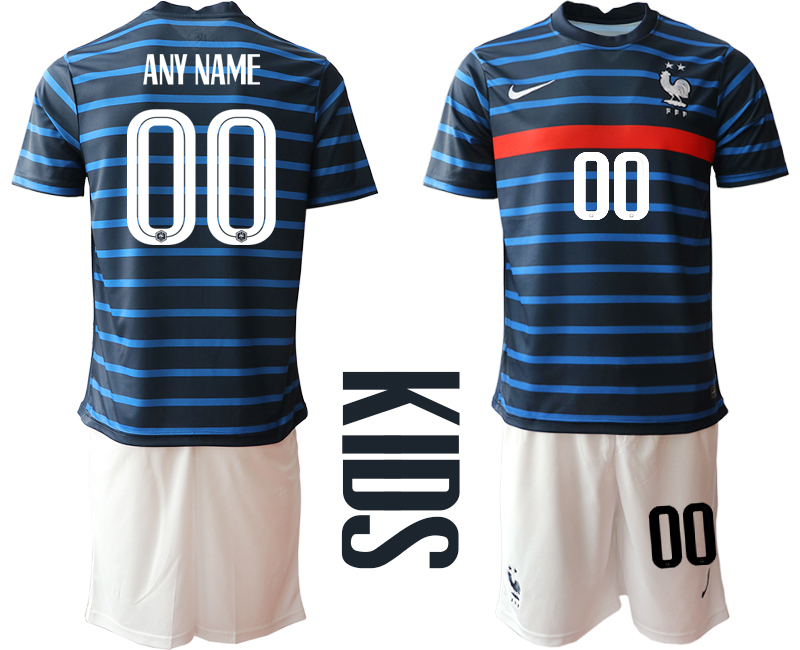 Youth 2020-21 France home any nema custom soccer jerseys