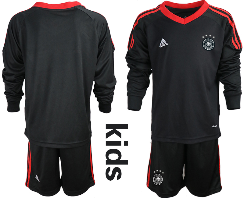 Youth 2020-21 Germany black goalkeeper long sleeve soccer jerseys.