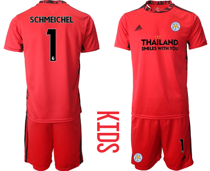 Youth 2020-21 Leicester City red goalkeeper 1# SCHMEICHEL soccer jerseys