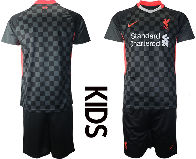 Youth 2020-21 Liverpool away black soccer jerseys