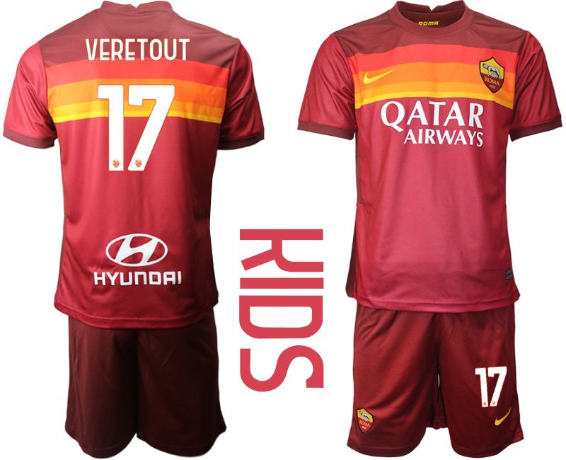 Youth 2020-21 Roma home 17# VERETOUT soccer jerseys