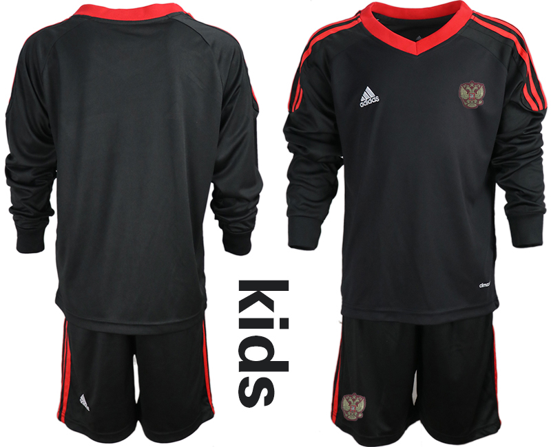 Youth 2020-21 Russia black goalkeeper  long sleeve soccer jerseys.