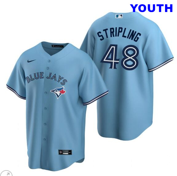 Youth Blue Jays #48 Ross Stripling Powder Blue Alternate Jersey