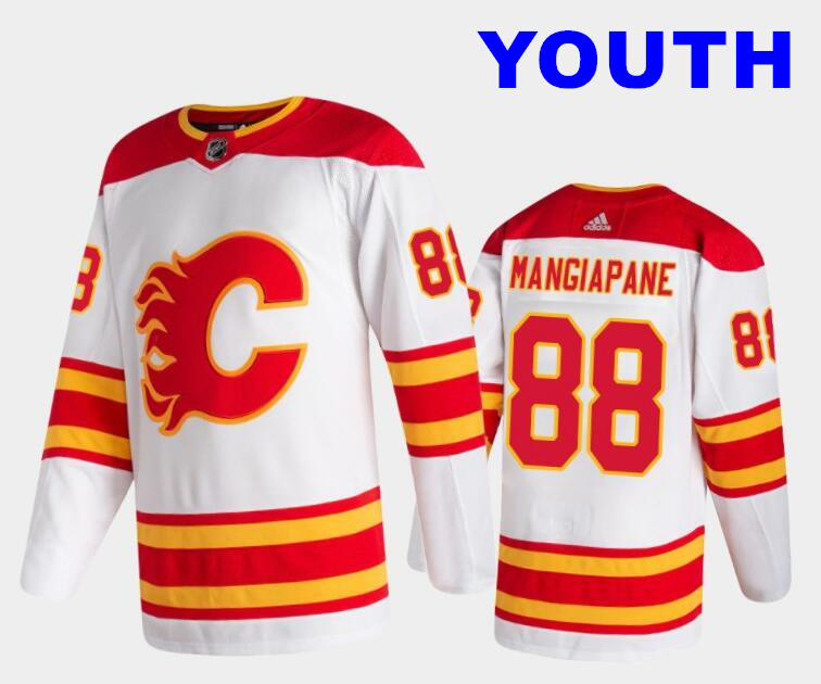 Youth Calgary Flames #88 Andrew Mangiapane white Stitched Jersey