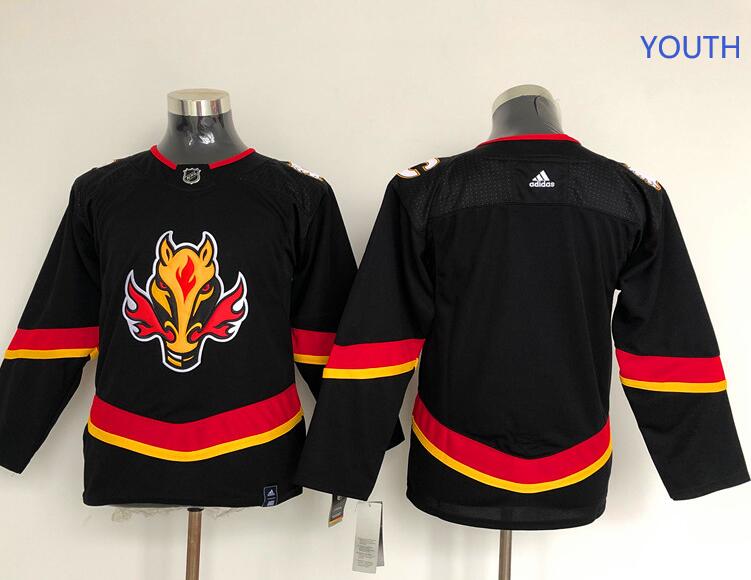 Youth Calgary Flames Blank 2021 Reverse Retro Black Special Edition Authentic Jersey