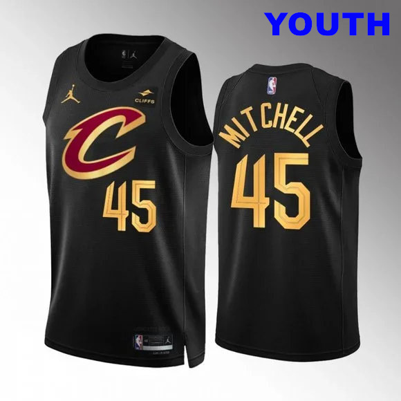 Youth Cleveland Cavaliers #45 Donovan Mitchell Black Jersey