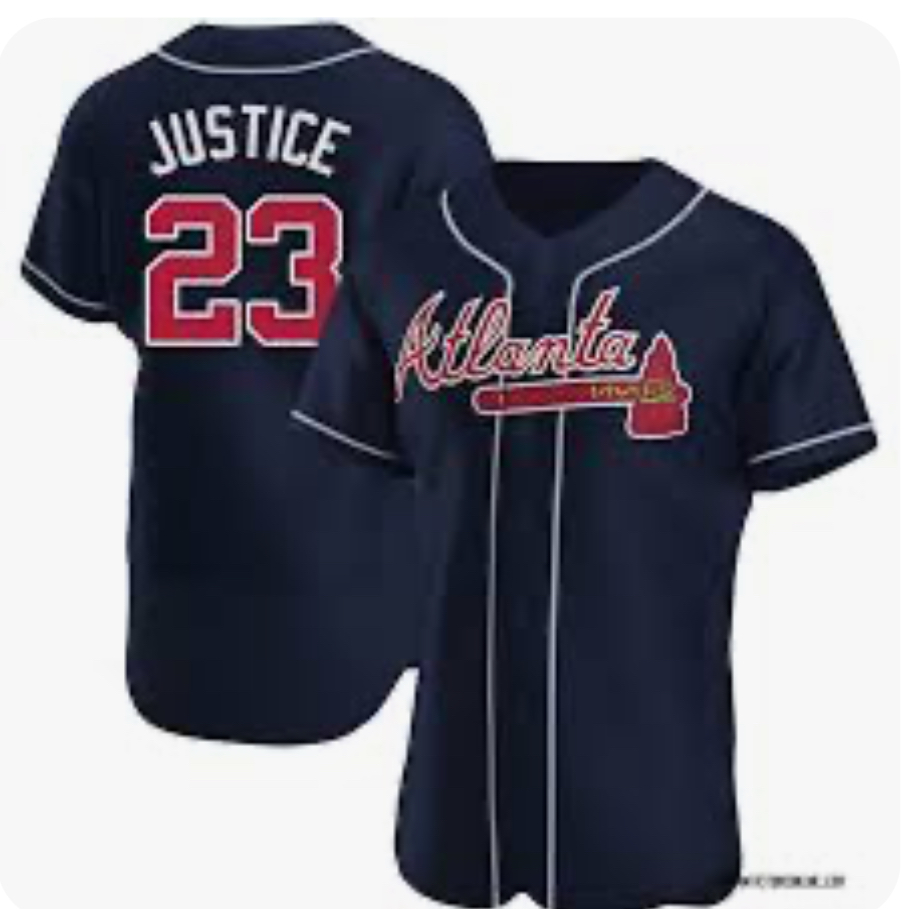 Youth MLB Atlanta Braves David Justice #23 blue Kids Jerseys