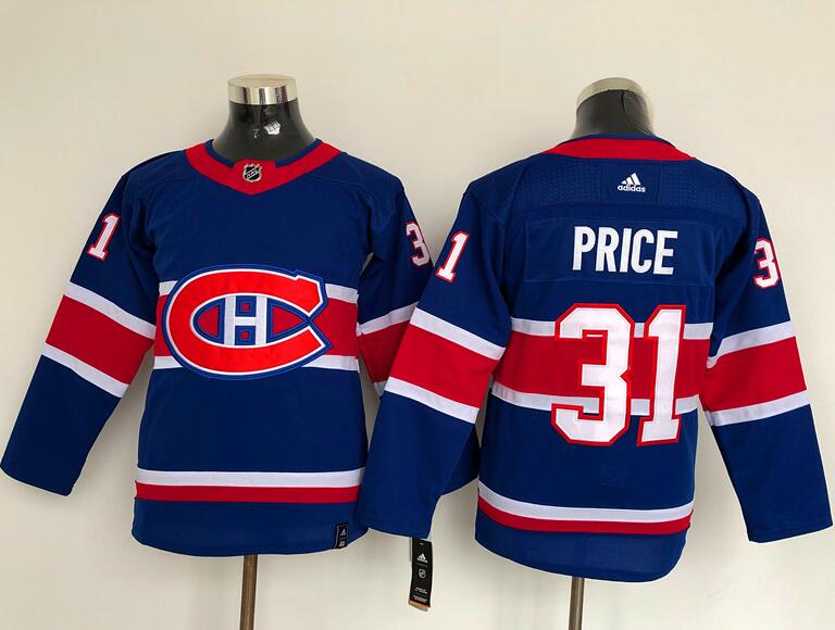 Youth Montreal Canadiens #31 Carey Price 2021 Reverse Retro Royal Special Edition Authentic Jersey