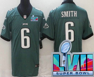 Youth Philadelphia Eagles #6 DeVonta Smith Limited Green Super Bowl LVII Vapor Jersey