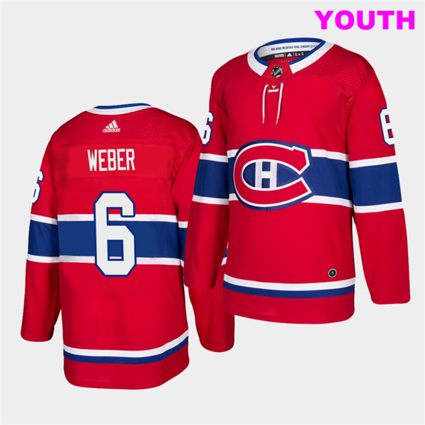 Youth Shea Weber Montreal Canadiens #6 Authentic Home Canadiens Jersey